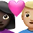 Couple With Heart: Woman, Man, Dark Skin Tone, Medium-Light Skin Tone