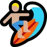 Person Surfing: Medium-Light Skin Tone Emoji 🏄🏼 image - Microsoft Windows 10 Segoe UI Emoji style