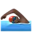 Person Swimming: Dark Skin Tone