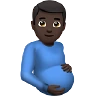 Pregnant Man: Dark Skin Tone Emoji 🫃🏿 image - Apple style