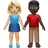 Woman And Man Holding Hands: Medium-Light Skin Tone, Dark Skin Tone