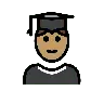 Man Student: Medium Skin Tone Emoji 👨🏽‍🎓 image - OpenMoji style