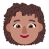 Woman: Medium Skin Tone, Curly Hair Emoji 👩🏽‍🦱 image - Microsoft Classic 2D style