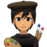 Artist: Medium Skin Tone Emoji 🧑🏽‍🎨 image - Emojidex style