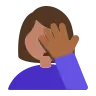 Woman Facepalming: Medium Skin Tone Emoji 🤦🏽‍♀️ image - Tossface style