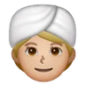 Woman Wearing Turban: Medium-Light Skin Tone Emoji 👳🏼‍♀️ image - Samsung style