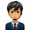 Man Office Worker: Medium Skin Tone Emoji 👨🏽‍💼 image - Emojidex style