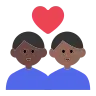 Couple With Heart: Man, Man, Dark Skin Tone, Medium-Dark Skin Tone Emoji 👨🏿‍❤️‍👨🏾 image - Tossface style