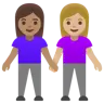 Woman And Man Holding Hands: Medium-Light Skin Tone, Medium Skin Tone Emoji 👩🏼‍🤝‍👨🏽 image - Google Noto Color style