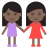 Women Holding Hands: Dark Skin Tone