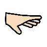 Palm Down Hand: Light Skin Tone Emoji 🫳🏻 image - OpenMoji style