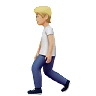 Person Walking: Medium-Light Skin Tone Emoji 🚶🏼 image - Apple style