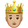 Prince: Medium-Light Skin Tone Emoji 🤴🏼 image - Apple style