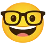 Visage de nerd Emoji 🤓 image - Google Noto Color style