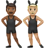 Men With Bunny Ears: Medium-Dark Skin Tone, Medium-Light Skin Tone Emoji 👨🏾‍🐰‍👨🏼 image - Apple style