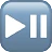 Triângulo preto à direita com barra vertical dupla