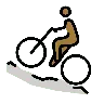 Man Mountain Biking: Medium-Dark Skin Tone Emoji 🚵🏾‍♂️ image - OpenMoji style