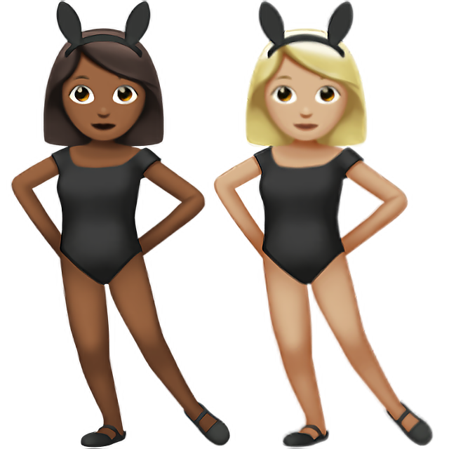 Women With Bunny Ears: Medium-Dark Skin Tone, Medium-Light Skin Tone