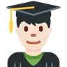 Man Student: Light Skin Tone Emoji 👨🏻‍🎓 image - Twitter / X (Twemoji) style