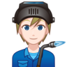 Factory Worker: Light Skin Tone Emoji 🧑🏻‍🏭 image - Emojidex style