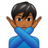 Man Gesturing No: Medium-Dark Skin Tone