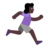 Woman Running Facing Right: Dark Skin Tone