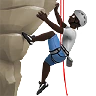 Person Climbing: Dark Skin Tone Emoji 🧗🏿 image - Apple style