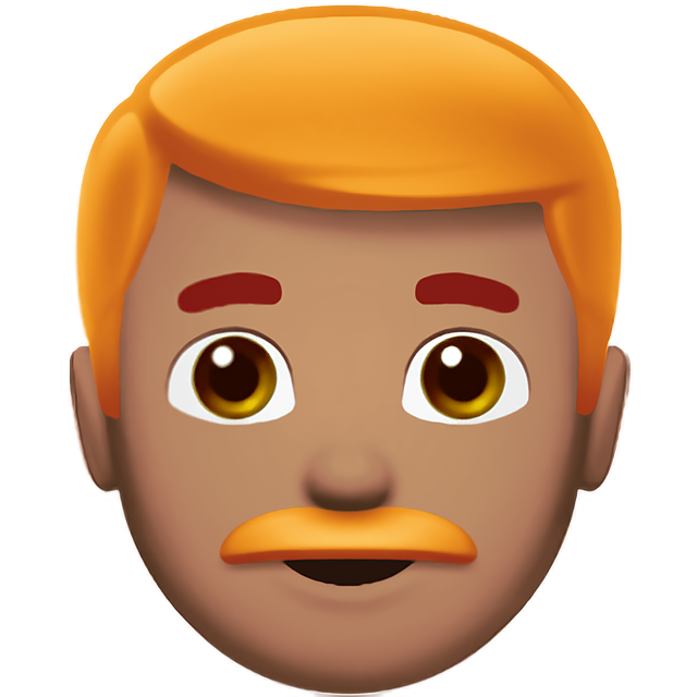 Man: Medium Skin Tone, Red Hair