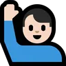 Man Raising Hand: Light Skin Tone Emoji 🙋🏻‍♂️ image - Microsoft Windows 10 Segoe UI Emoji style