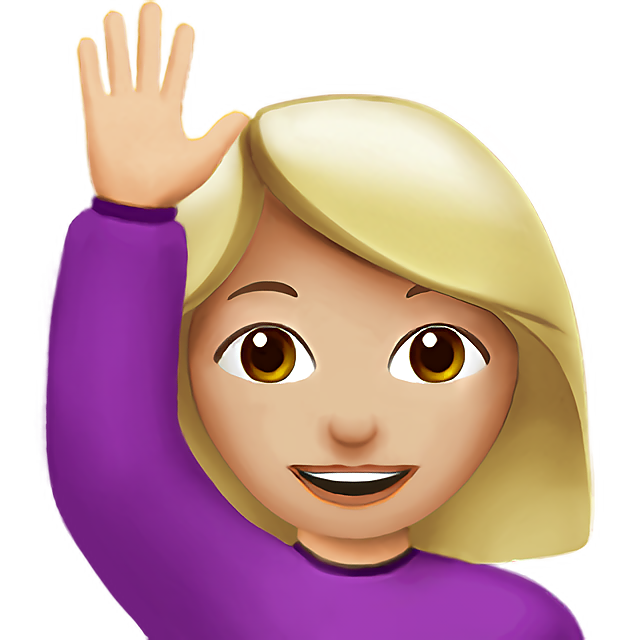 Woman Raising Hand: Medium-Light Skin Tone
