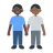 Men Holding Hands: Dark Skin Tone, Medium-Dark Skin Tone