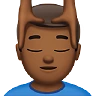 Man Getting Massage: Medium-Dark Skin Tone Emoji 💆🏾‍♂️ image - Apple style