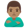 Man Pouting: Medium Skin Tone Emoji 🙎🏽‍♂️ image - Google Noto Color style