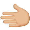 Leftwards Hand: Medium-Light Skin Tone Emoji 🫲🏼 image - Apple style