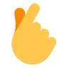 Hand With Index Finger And Thumb Crossed Emoji 🫰 image - Tossface style