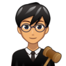 Man Judge: Medium Skin Tone Emoji 👨🏽‍⚖️ image - Emojidex style