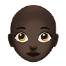 Woman: Dark Skin Tone, Bald Emoji 👩🏿‍🦲 image - Apple style