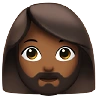 Woman: Medium-Dark Skin Tone, Beard Emoji 🧔🏾‍♀️ image - Apple style