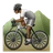 Person Mountain Biking: Medium-Dark Skin Tone