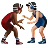 Men Wrestling: Medium-Dark Skin Tone, Light Skin Tone