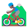 Man Mountain Biking: Medium-Dark Skin Tone Emoji 🚵🏾‍♂️ image - Microsoft Classic 2D style