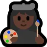 Woman Artist: Dark Skin Tone Emoji 👩🏿‍🎨 image - Microsoft Windows 10 Segoe UI Emoji style