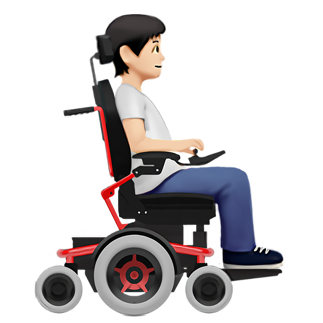 Person In Motorized Wheelchair Facing Right: Light Skin Tone