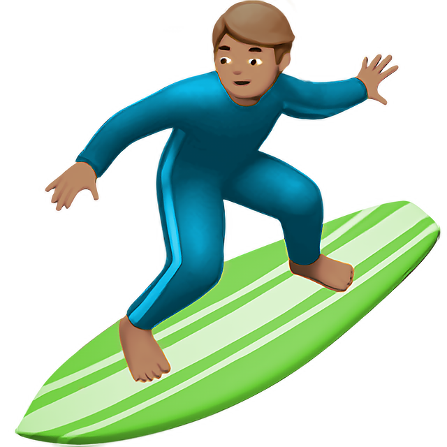 Man Surfing: Medium Skin Tone