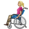 Woman In Manual Wheelchair: Medium-Light Skin Tone Emoji 👩🏼‍🦽 image - WhatsApp style