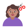 Woman Getting Haircut: Medium Skin Tone Emoji 💇🏽‍♀️ image - Microsoft Classic 2D style