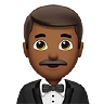 Man In Tuxedo: Medium-Dark Skin Tone Emoji 🤵🏾‍♂️ image - Apple style