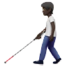 Person With White Cane: Dark Skin Tone Emoji 🧑🏿‍🦯 image - Apple style