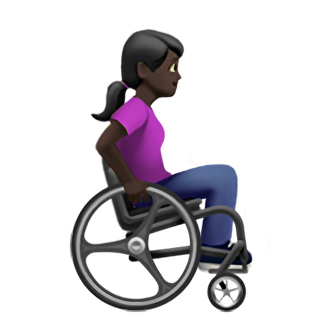 Woman In Manual Wheelchair Facing Right: Dark Skin Tone