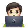 Technologist: Light Skin Tone Emoji 🧑🏻‍💻 image - WhatsApp style